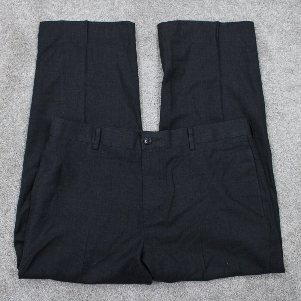 L.L. Bean Dress Pants Mens 36 Gray 100% Wool Classic Fit Straight Leg 28" inseam